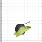 Foot Cruiser L locking lever in light green with black base body and a screw next to it