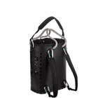 ropeBUCKET 50 black bucket with grey rope handles and black shoulder strap with green carabiners