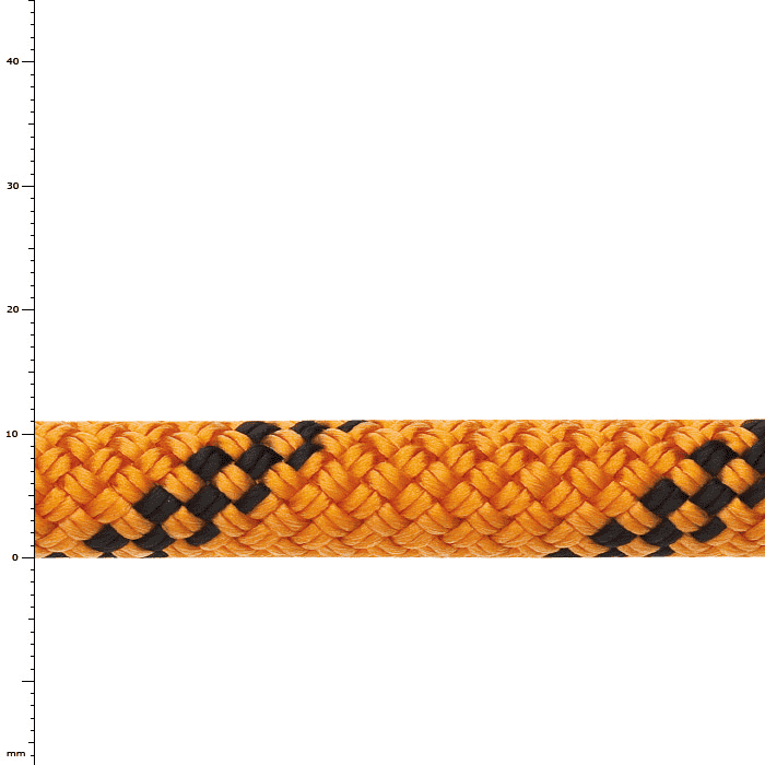 Powerstatic II Rope in Orange with Black Patterns on White Background