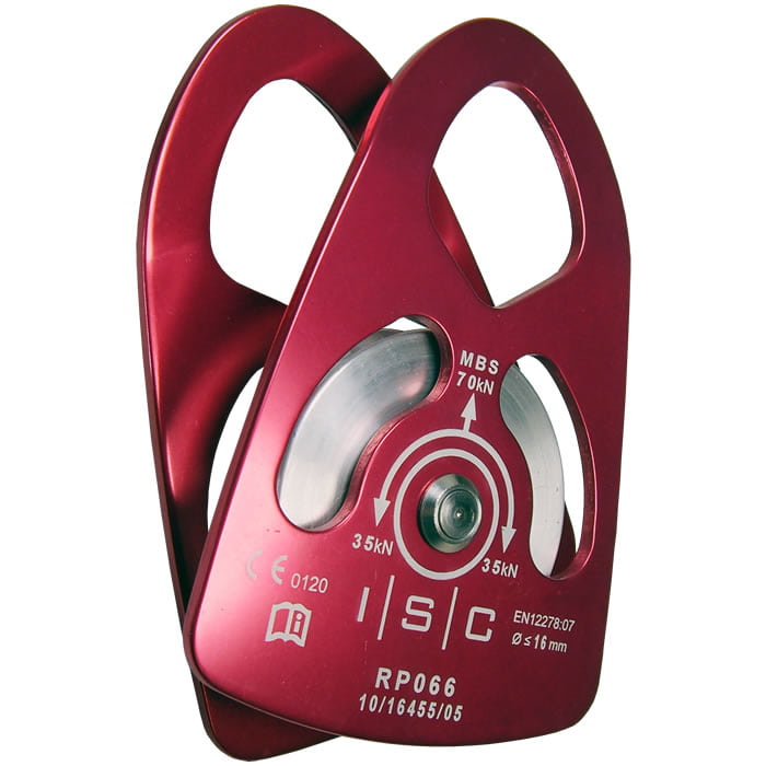 Large load roller ISC, red, with silver roller and white lettering, side view