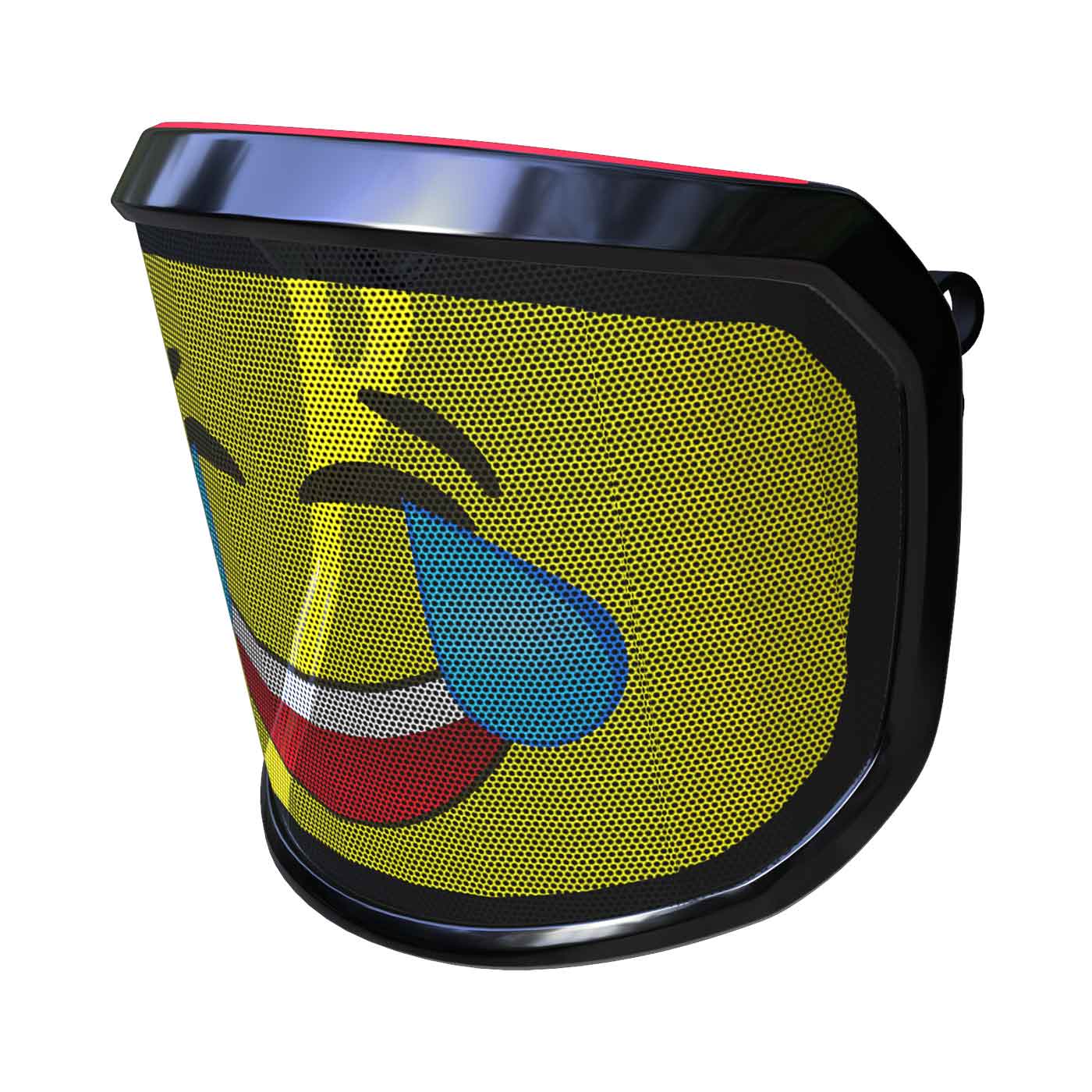 PROTOS® Visor Arbormoji Side View Left with Laughing Emoji Face with Tears, Yellow Face and Black Outline
