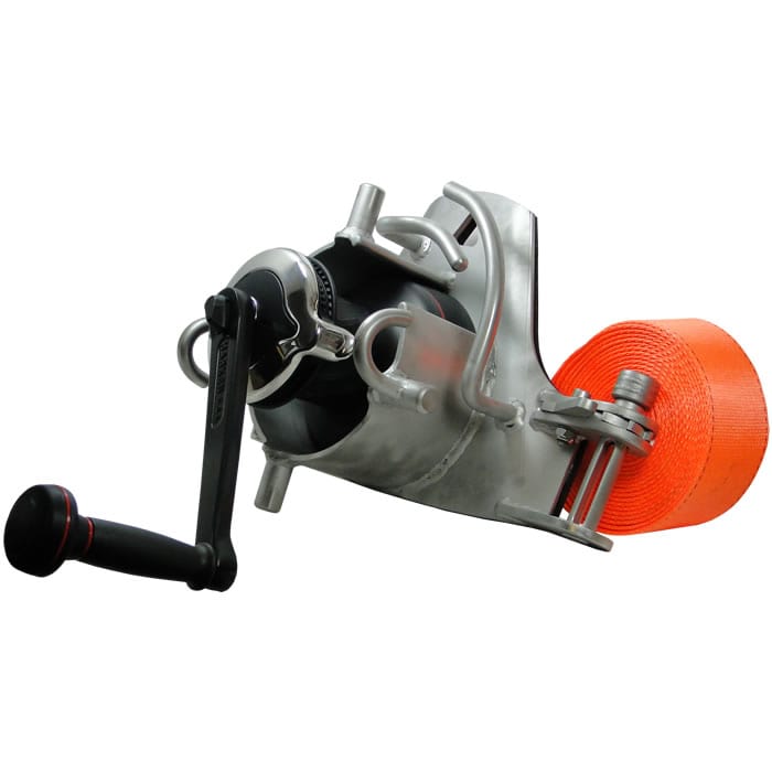 SmartWinch Winch with Black Handle and Orange Ratchet Strap