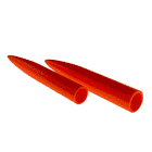Splice awl Signal 15/18, two orange conical plastic parts horizontal, open ends visible, against a white background