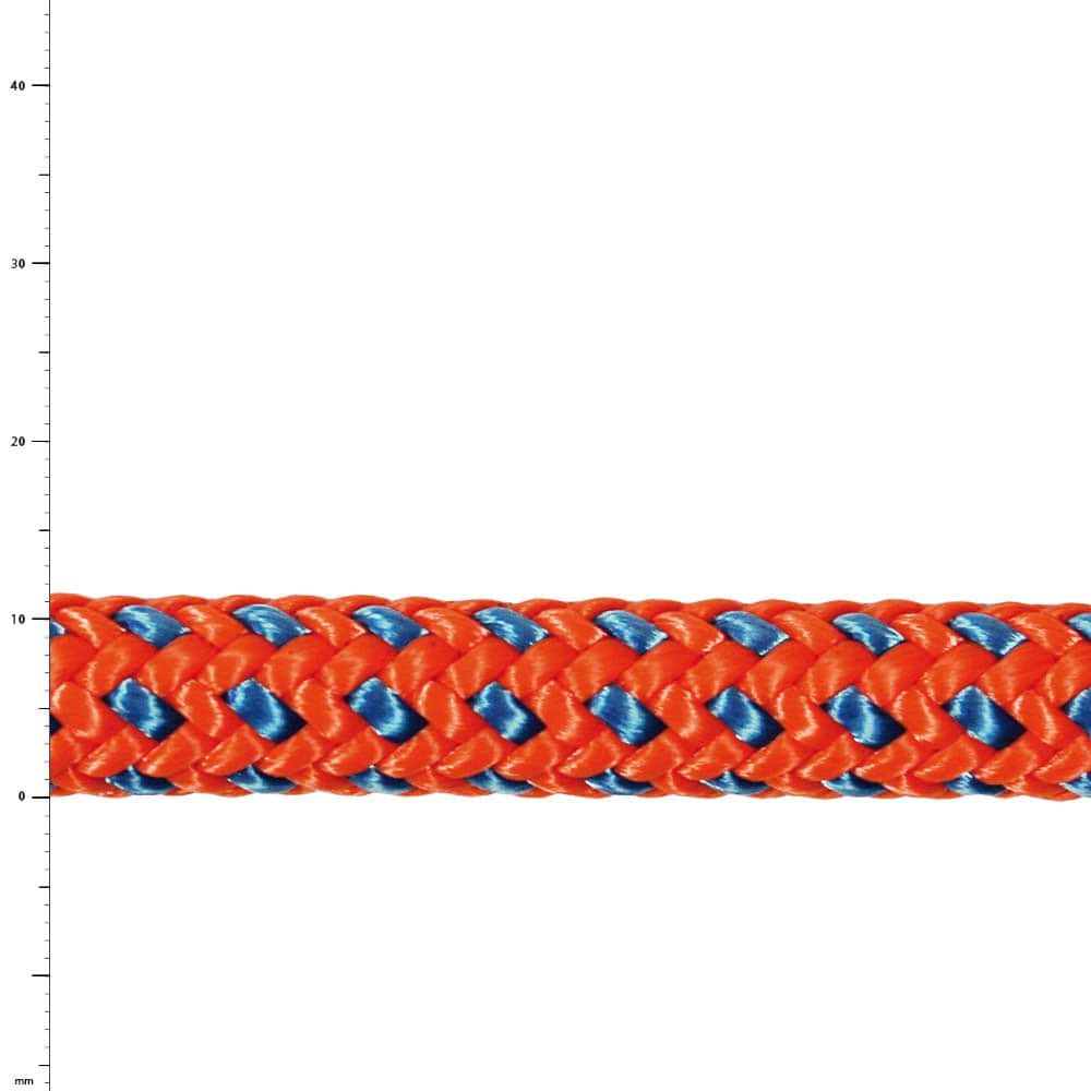 Tachyon Orange, Close-up of an Orange and Blue Braided Rope without a Loop