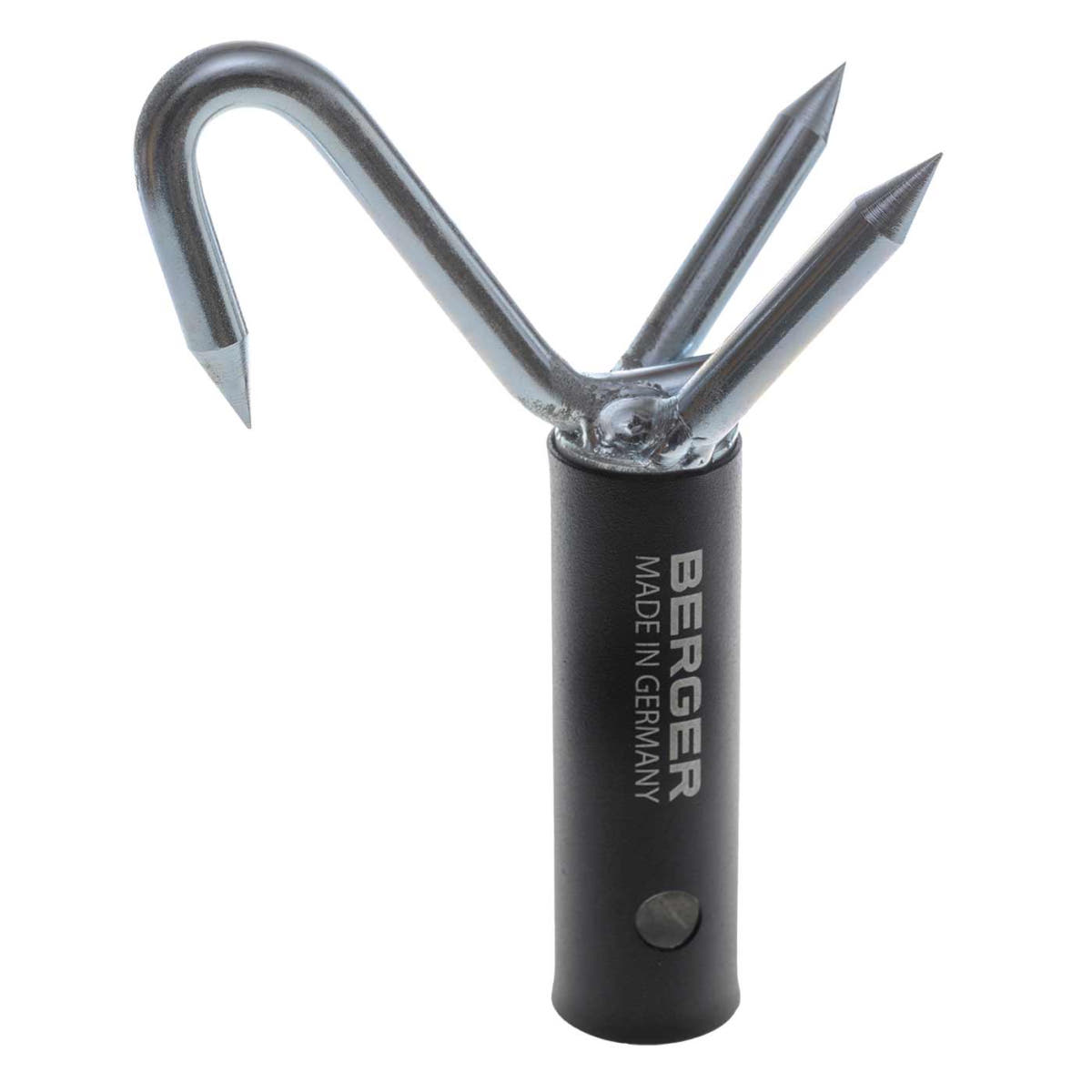 ArboRapid stop claw from Berger, black cylindrical handle with silver, pointed metal hooks