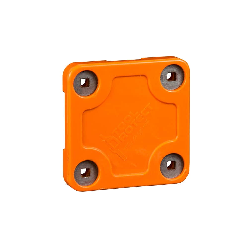 Orange Square Mounting Plate Universal with Four Metal Reinforcements in the Corners, Front View