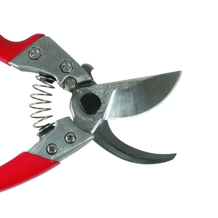 ARS Profi VS-8XZ Pruning Shears with Red Handle, Visible Spring and Sharp Silver Blade, Manufacturer ARS