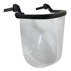 ECC clear visor with black frame and clear protective shield
