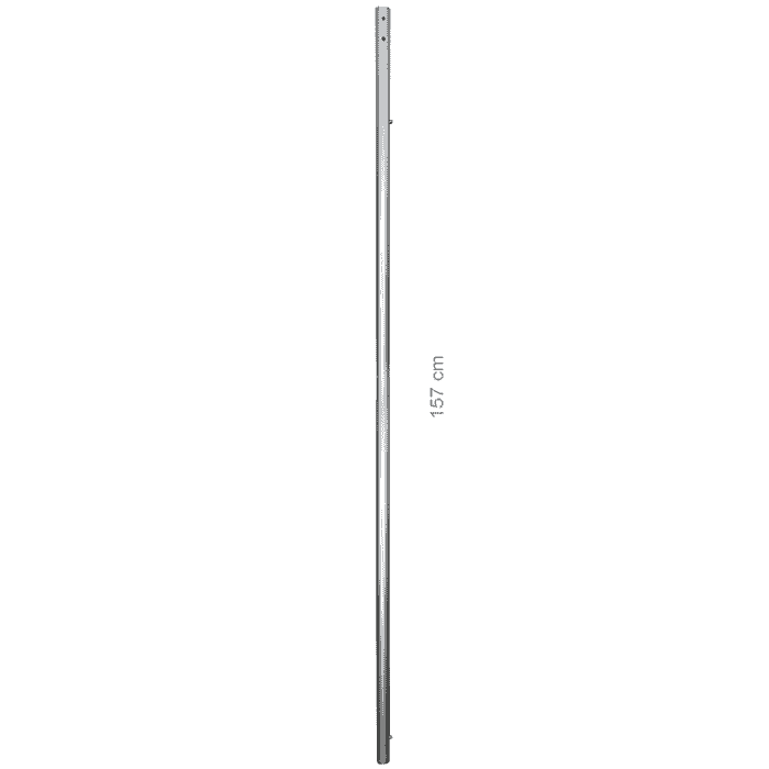 Hayate 610 pole top, long silver metal rod with several holes, 157 cm long