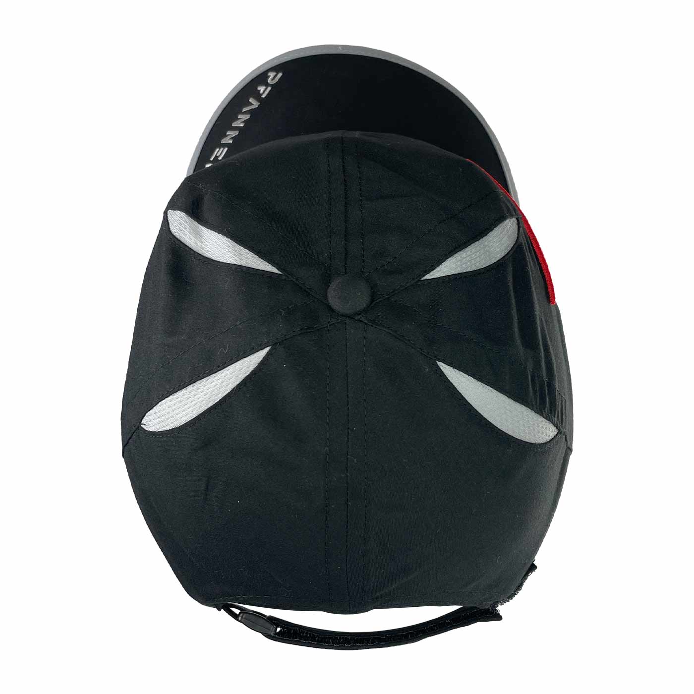 PFANNER® Cap black cap from the top with grey inserts and adjustable closure at the back