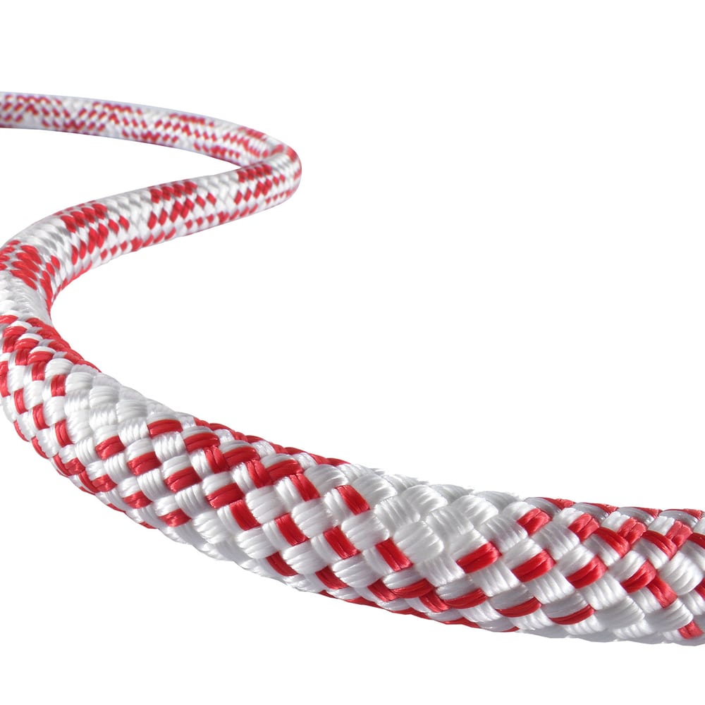 Patron Plus rope in white with red stripes, curved