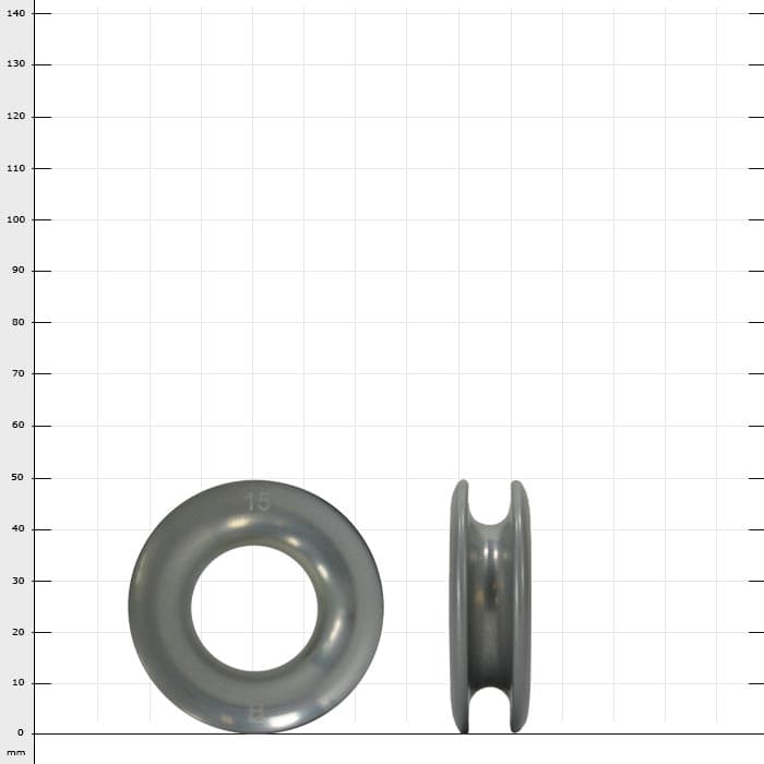 LightAnchor Nutring small, grey round ring with smooth surface, visible from the front and from the side