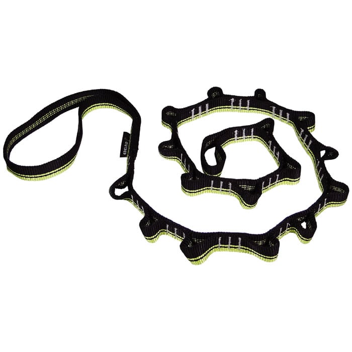 Daisy Chain, Black and Yellow Striped Ribbon with Multiple Loops, Product Name Visible