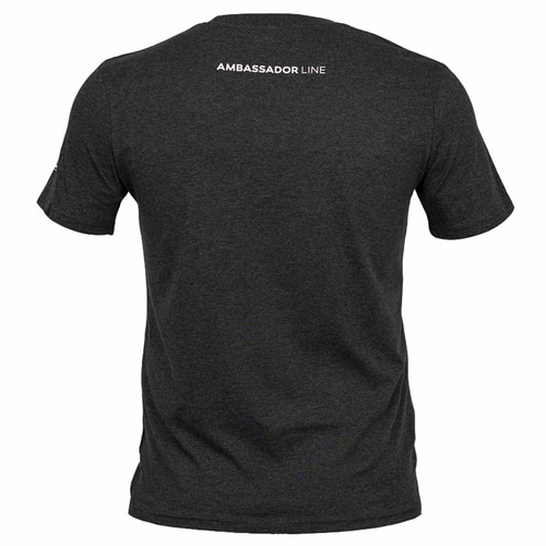tSPIRIT T-shirt in dark grey with white lettering "AMBASSADOR LINE" on the back