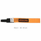 Foot Loop 2 by Reecoil, orange foot loop with black handle and Reecoil logo