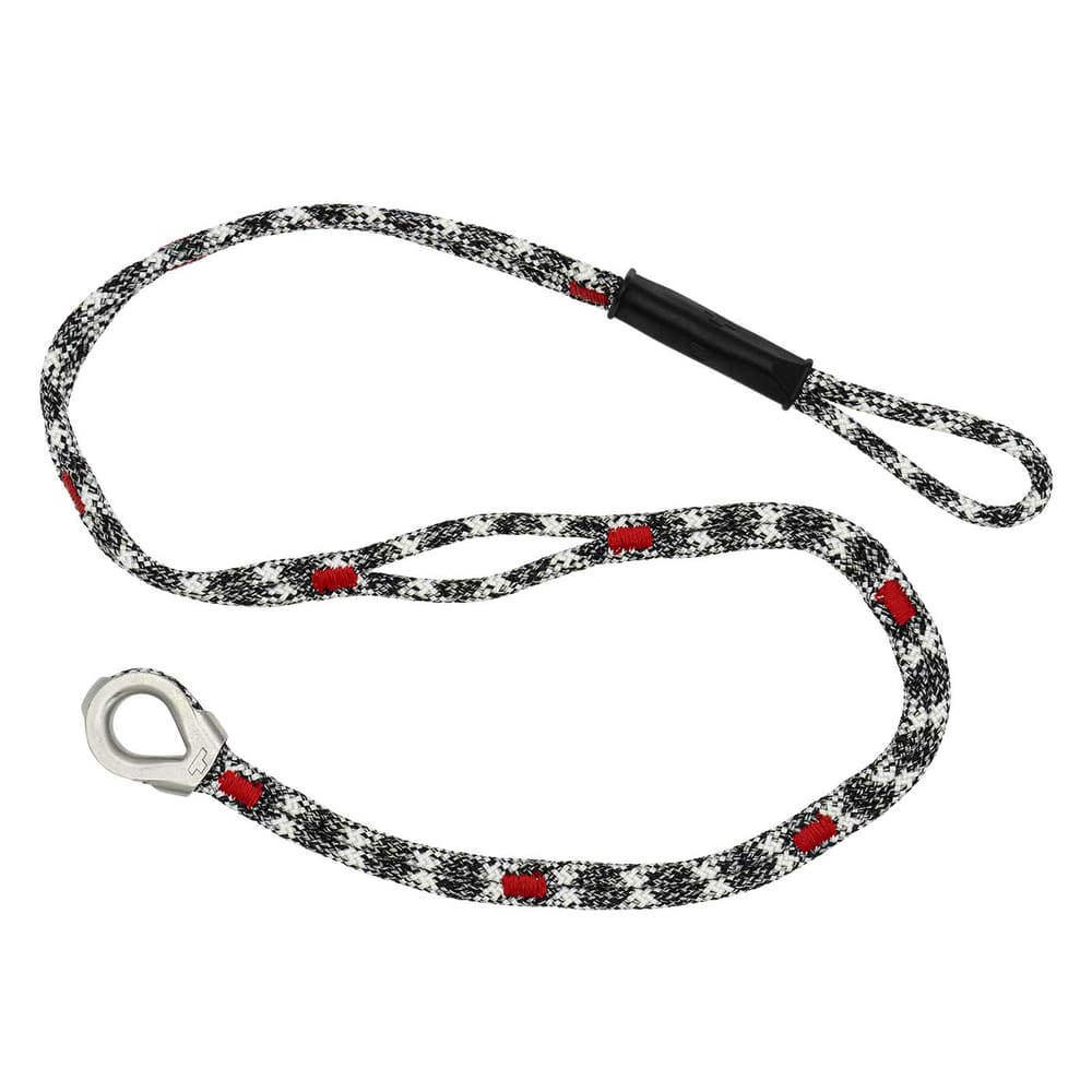 canopyANCHOR Thimble made of black-white-red rope with metal eyelet and loop