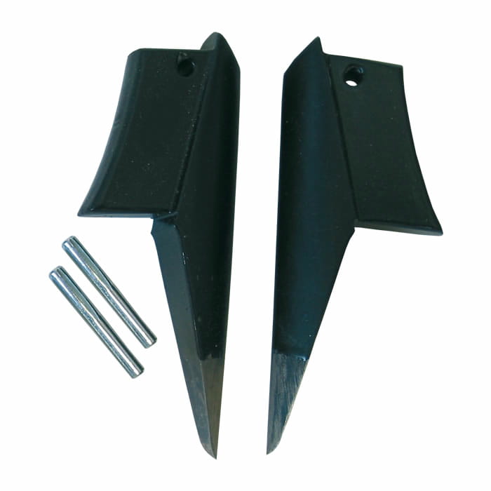 Buckspikes Pin S, two black pointed metal parts and two silver metal pins