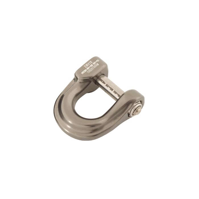 Compact Shackle S, Grey Metal Shackle with Screw Bolt, Product Name Visible