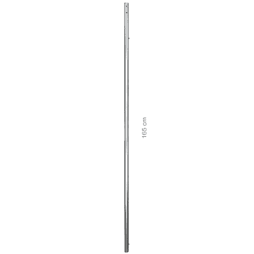 Hayate 500 rod top, long thin silver rod with several small holes, 165 cm long