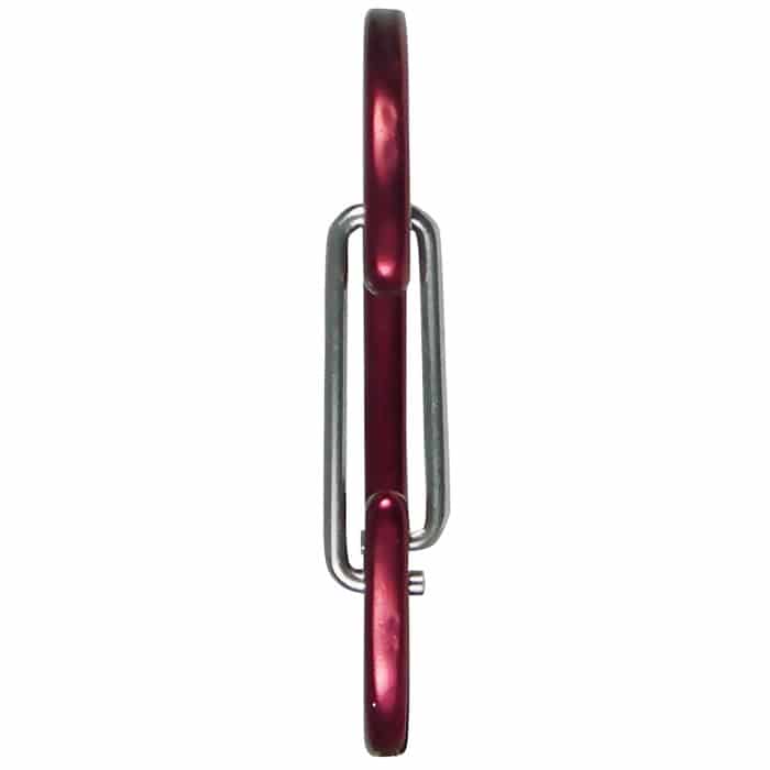 Wire 60 Snap Hook in Red with Silver Feather, Manufacturer Edelrid, Side View