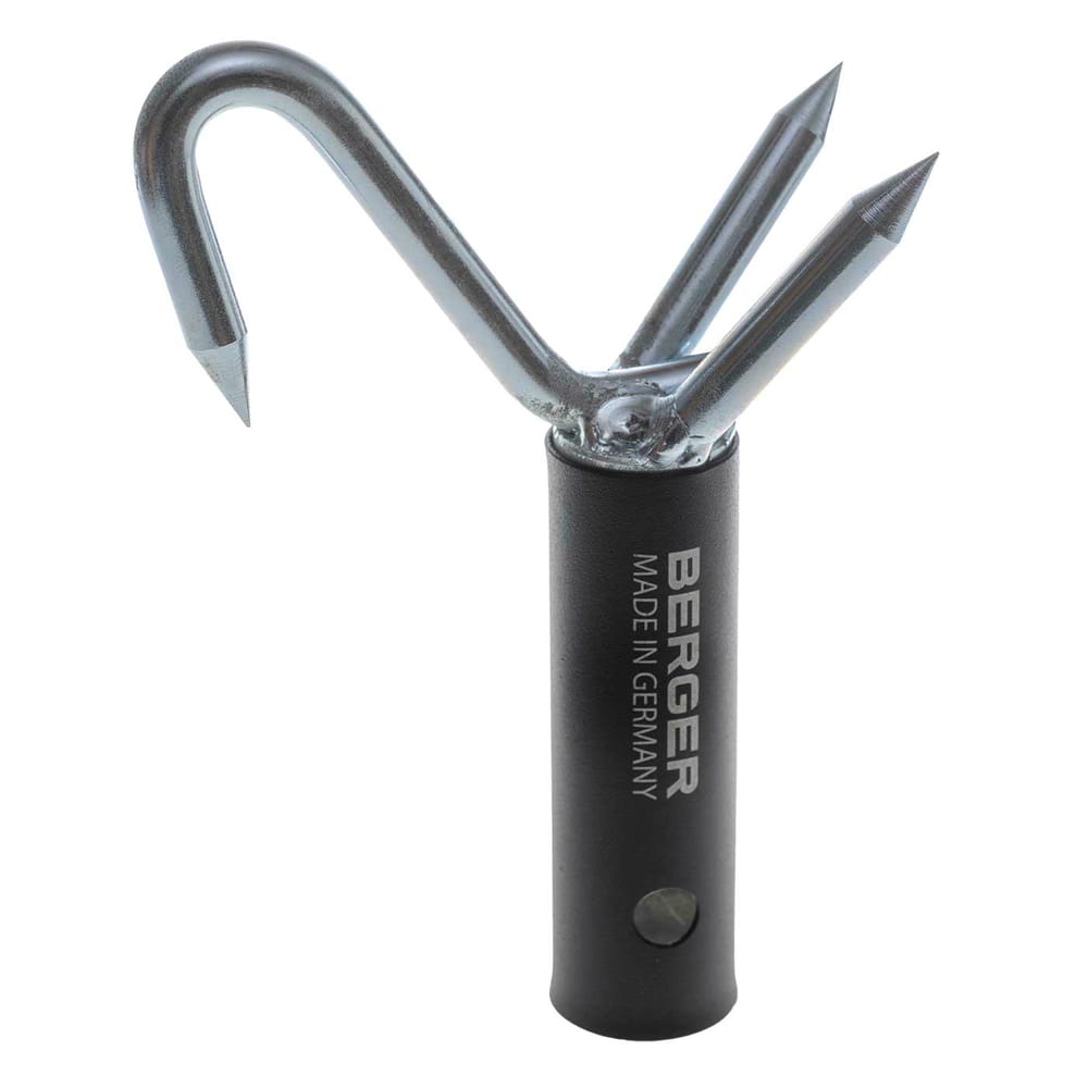 ArboRapid stop claw from Berger, black cylindrical handle with silver, pointed metal hooks