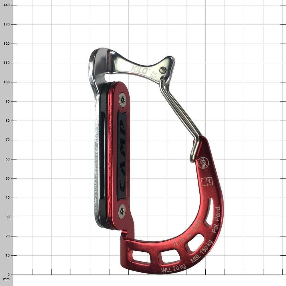 Kilo via ferrata set from Camp, red and silver carabiner with black insert and safety clasp