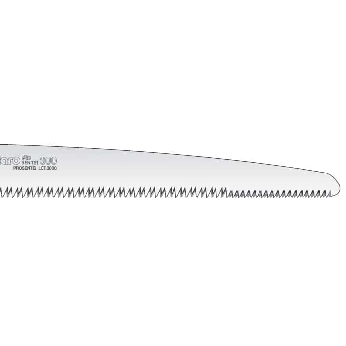 Gomtaro Pro Sentei 300-8-14 saw blade with fine teeth and inscription "Gomtaro Pro Sentei 300" on the metal blade