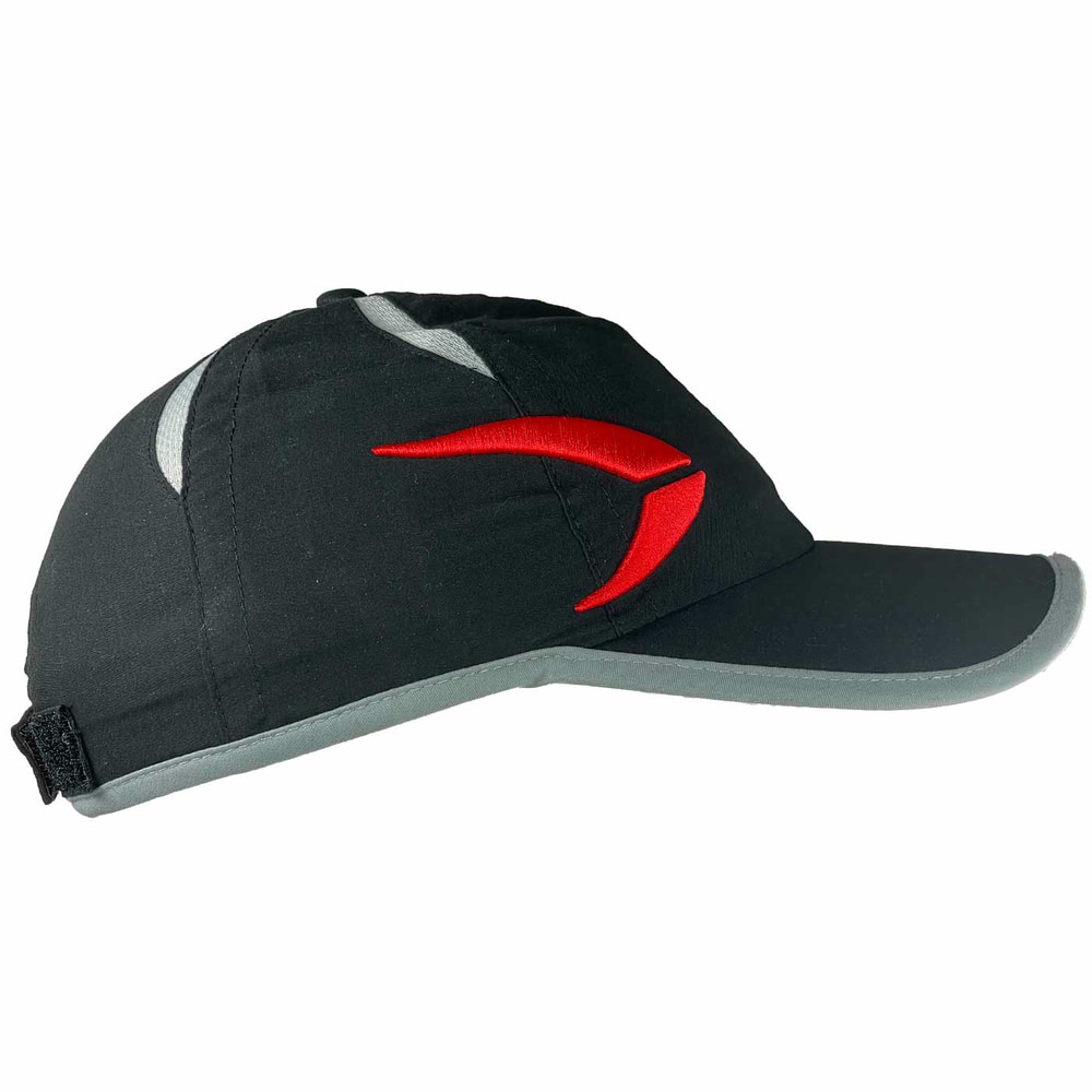 PFANNER® Cap black cap with grey details and red logo on the side