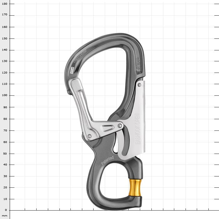 Eashook Open snap hook in black and silver with gold locking ring, product name visible