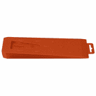 ArbPro Felling Wedge 300 in orange, lying flat with embossed lettering "Arbpro" and a hanging strap at the end