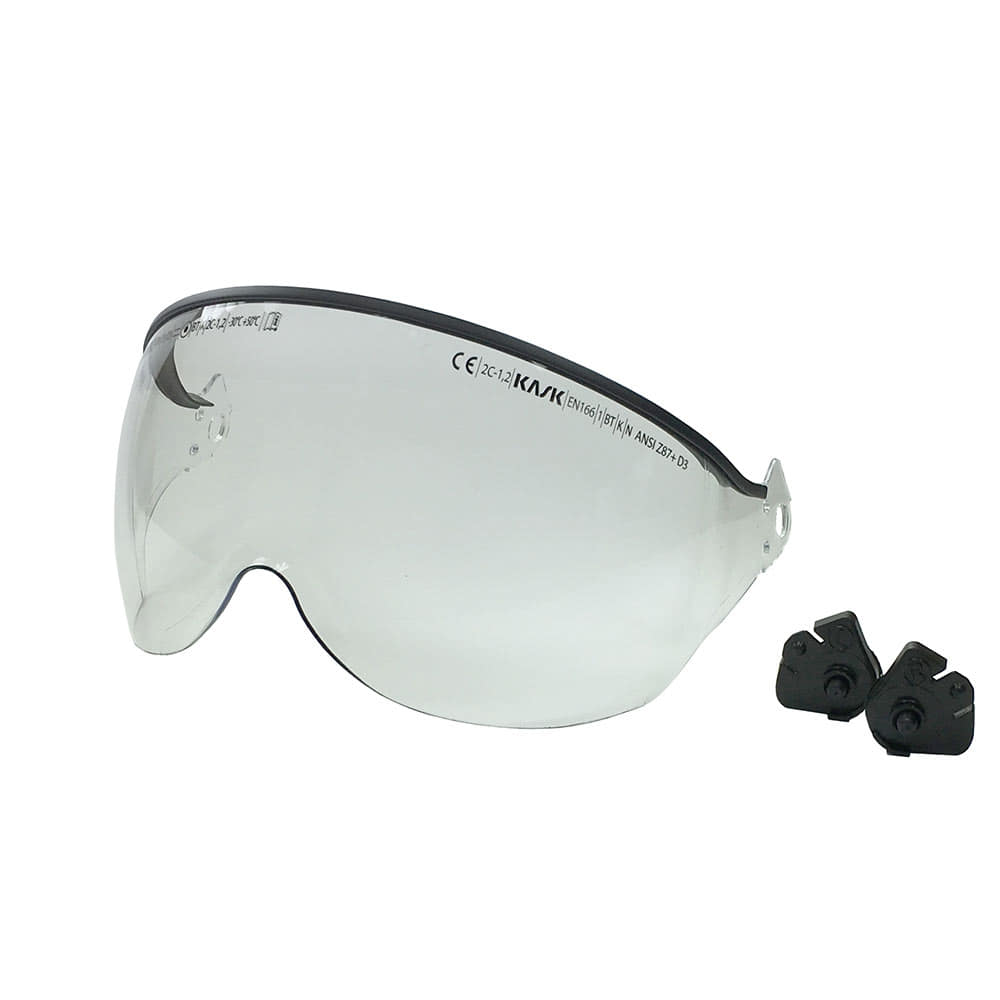 Visor V2 Plus Transparent Protective Visor with Black Edge and Two Small Black Fasteners