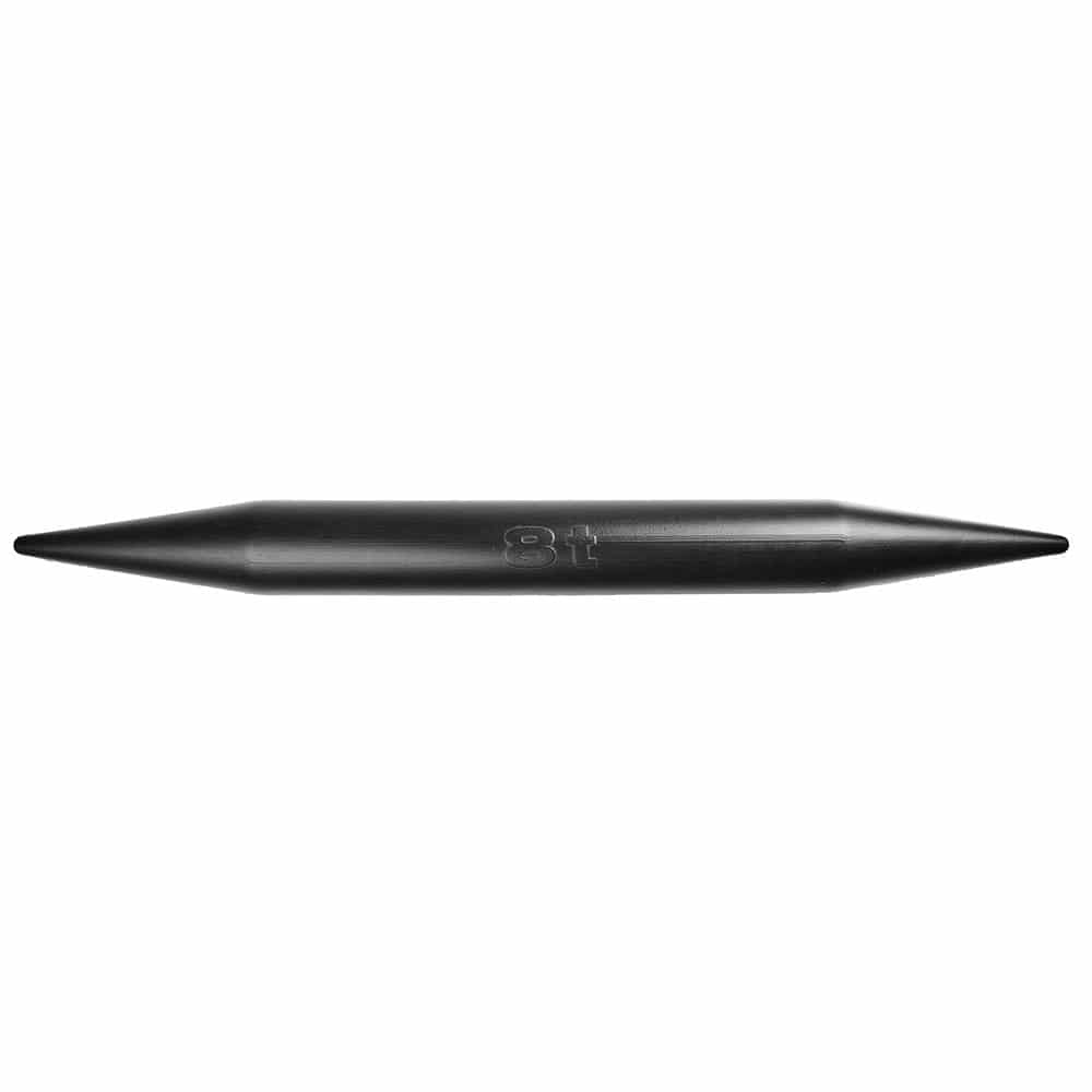 cobra 8 t shock absorber, black cylindrical metal part with pointed ends and embossed "8 t" in the middle