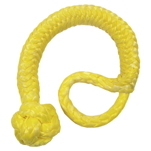 Link 8 yellow rope with knot at one end and a loop at the other, product name visible