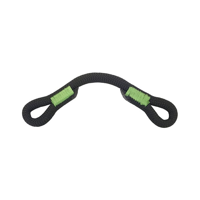 Treewor grab bar, a single black loop with green stitching