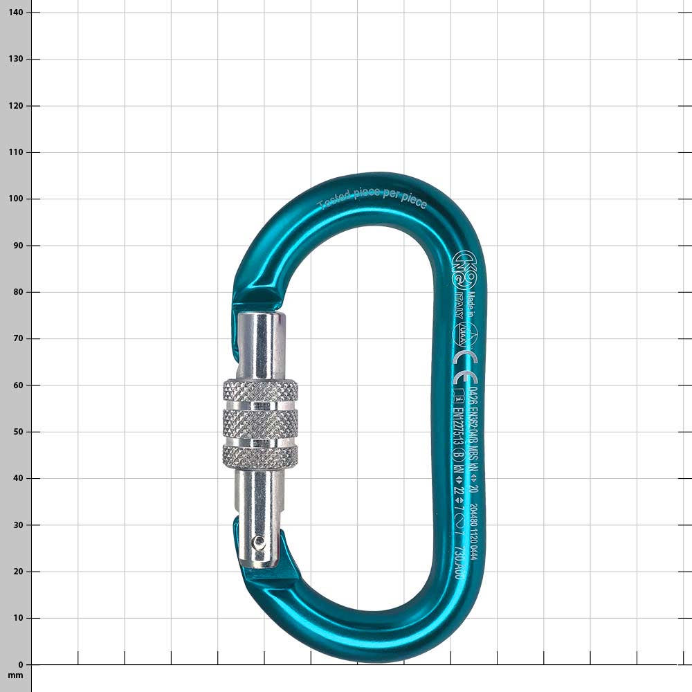 Oval Screwlock Carabiner in Blue with Screw Cap, Product Name Oval Screwlock