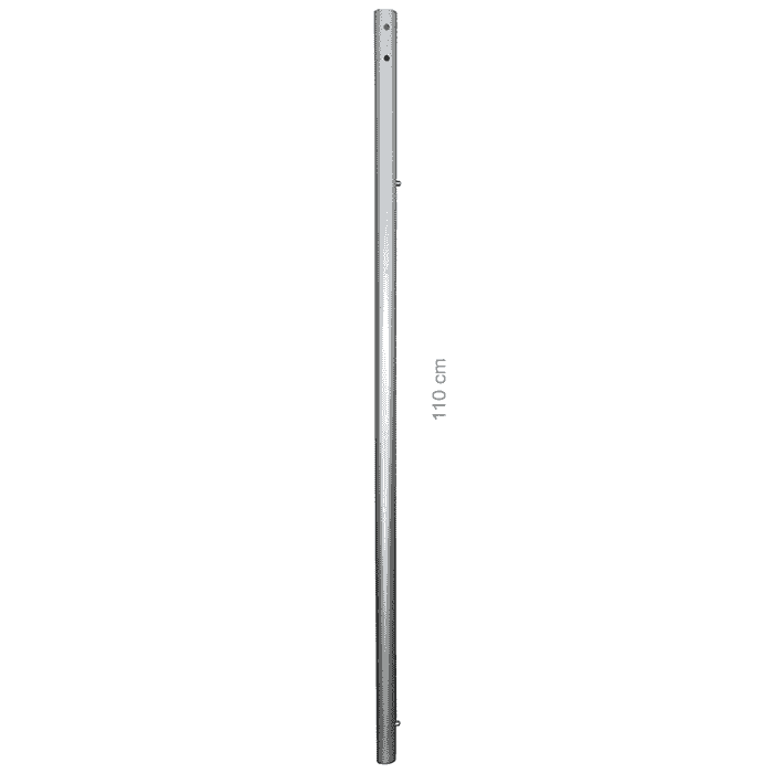 Longboy rod top, a long silver rod with several holes, 110 cm long