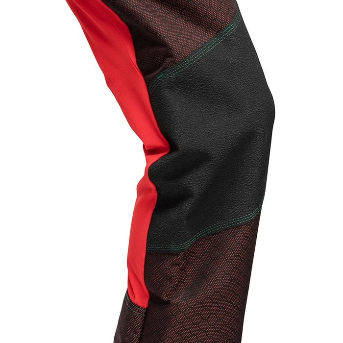Gladiator Extreme Work Pants Closeup of Knee with Red and Black Fabrics