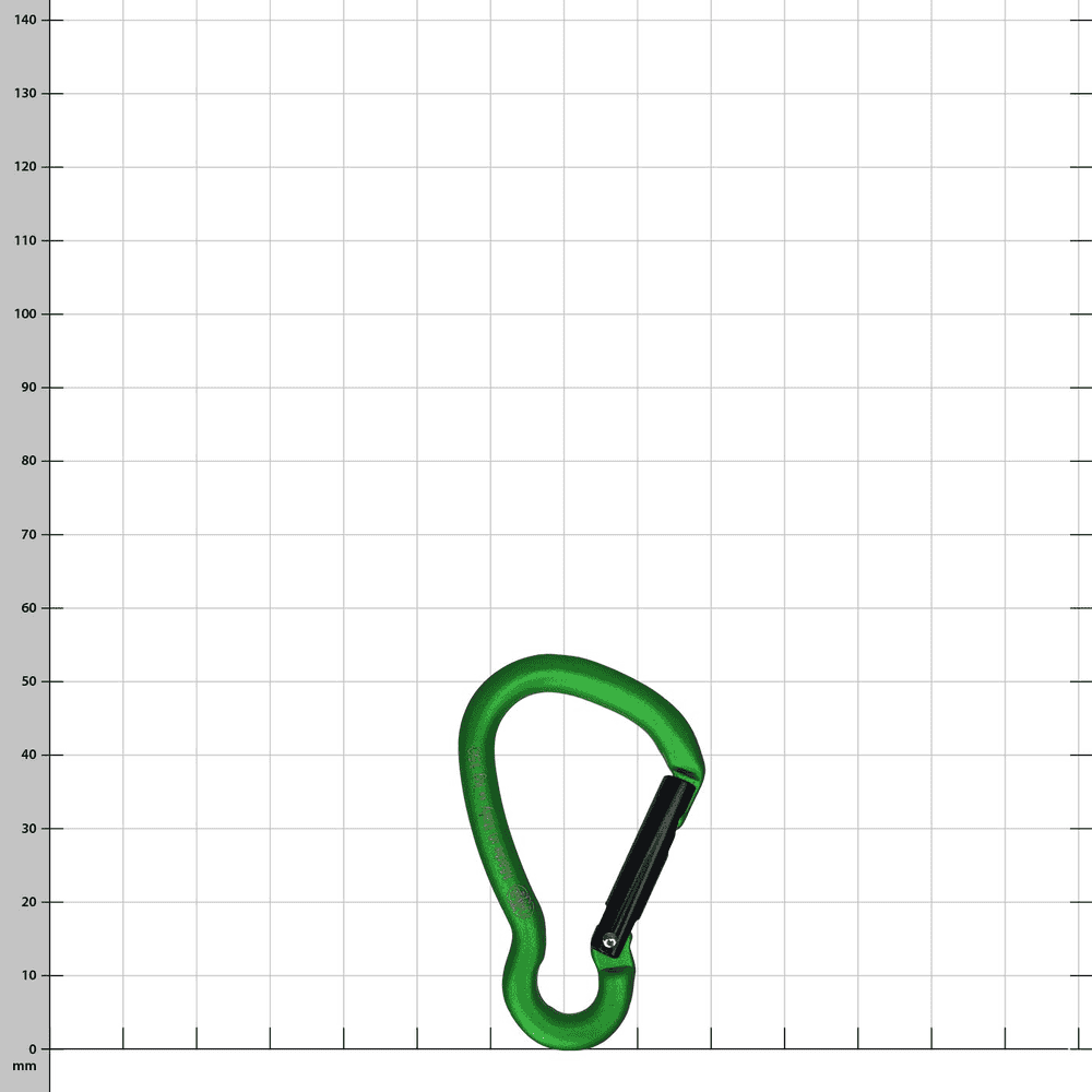 Green snap hook Big Mini with black closure mechanism against white background