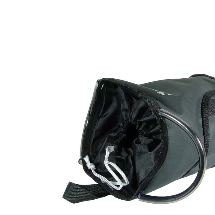 Top view of the DMM Tool Bag 6 with open interior and drawstring closure