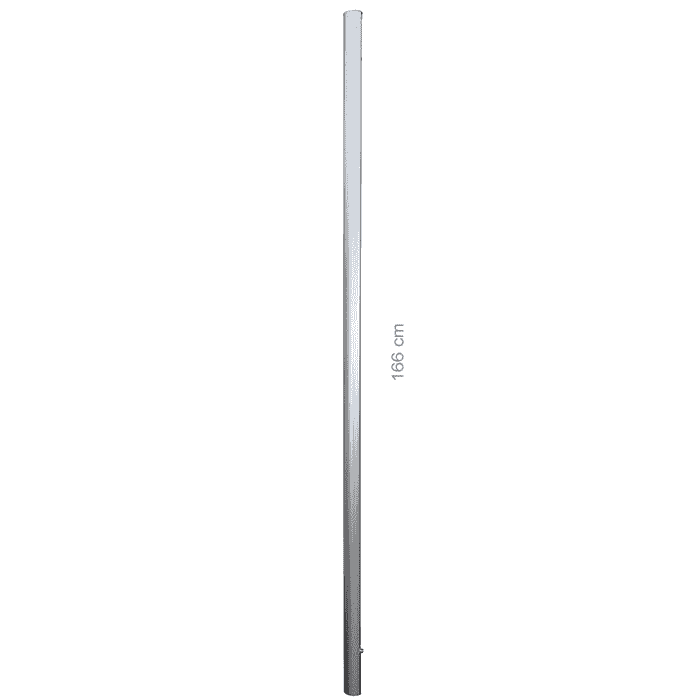 Hayate 610 rod middle bottom, a long, thin, silver rod with the inscription "166 cm" in the middle.