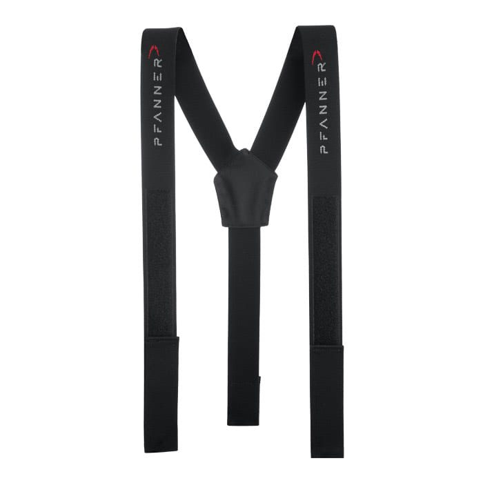 Velcro suspenders from Pfanner in black with adjustable straps and Velcro fastener