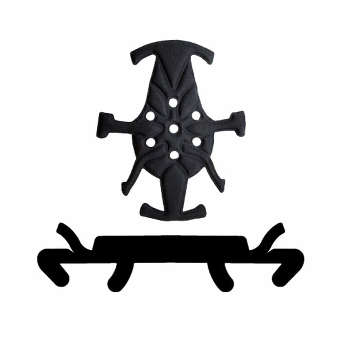 Kask inner padding AQ in black, consisting of two parts with several holes and special shapes for the interior of a helmet