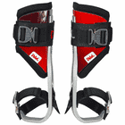 Distel Alu 3.1 Click from Distel, two red aluminium tools with black padding and black straps with metal buckles, side view