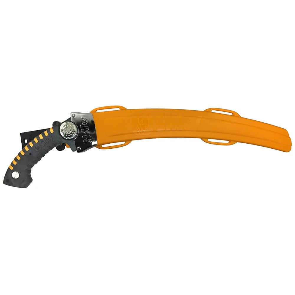 Silky Sugoi 420-6.5-5.5 Hand Saw with Curved Blade, Black Handle with Yellow Accents and Orange Plastic Sheath with Metal Clip, Assembled