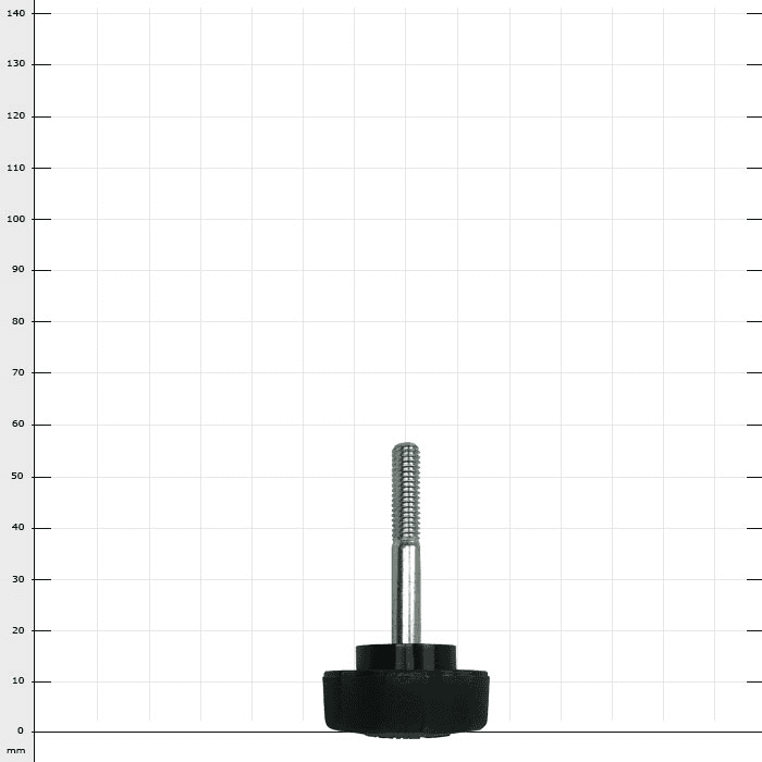 Hayauchi Knurled Screw with Black Knurled Handle and Silver Threaded Screw