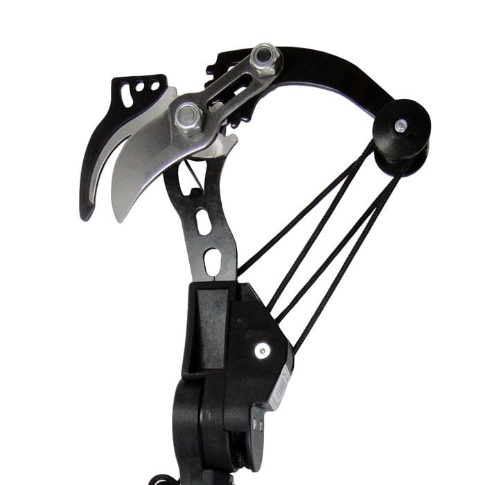 ARS Tele Scissor Attachment, close-up of the black and silver cutting mechanism with pulley and roller mechanism