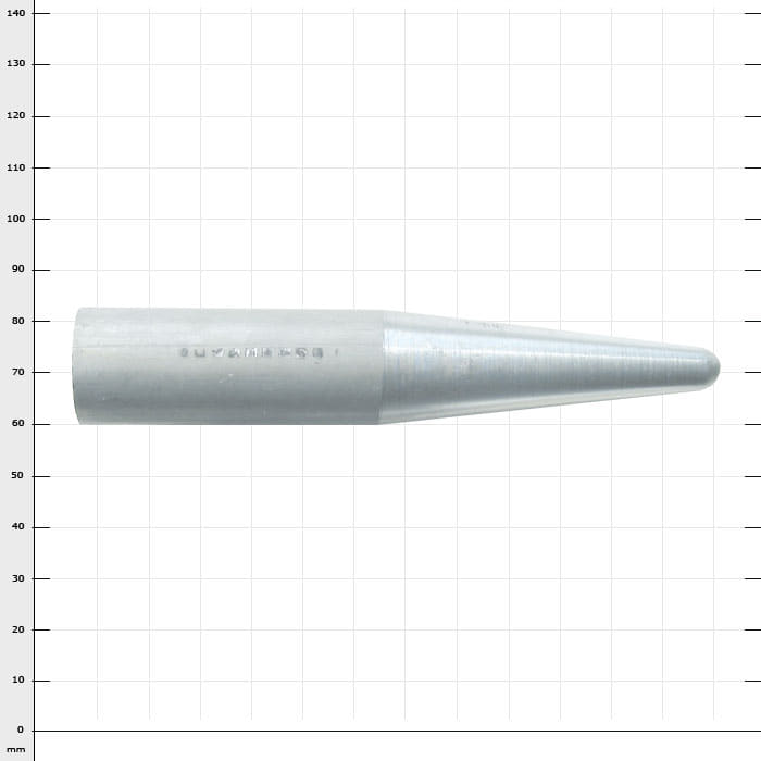 Splice awl 22, silver metal tool with tapered end and cylindrical handle without visible manufacturer