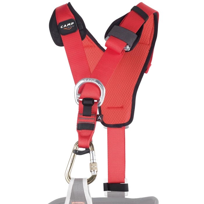 Red Shoulder Strap GT Chest with Black Padding and Silver Carabiner by Camp