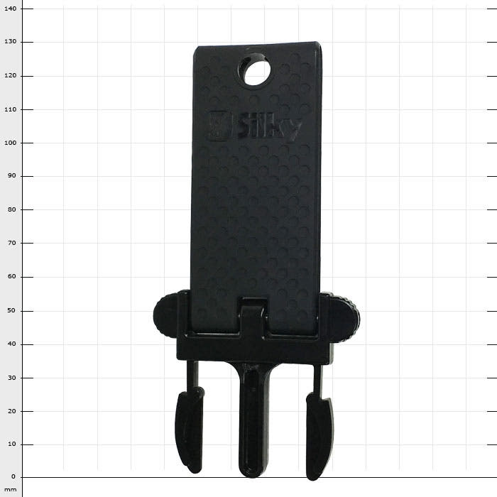Silky Holster Clip by Silky, black plastic clip with hole at the top and two side grippers at the bottom
