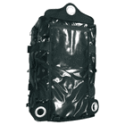 Multiuse bag in black with three large metal eyelets on one side